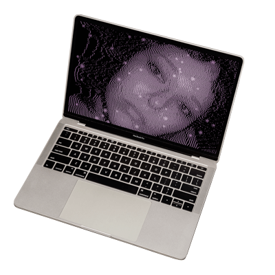 nicole on her macbook